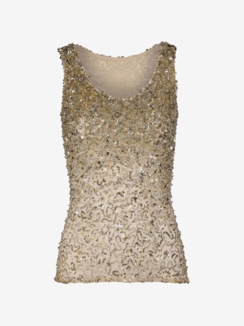 Valentino sequined sleeveless top