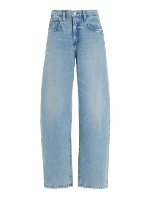 Rigid Low-Rise Barrel Jeans blue