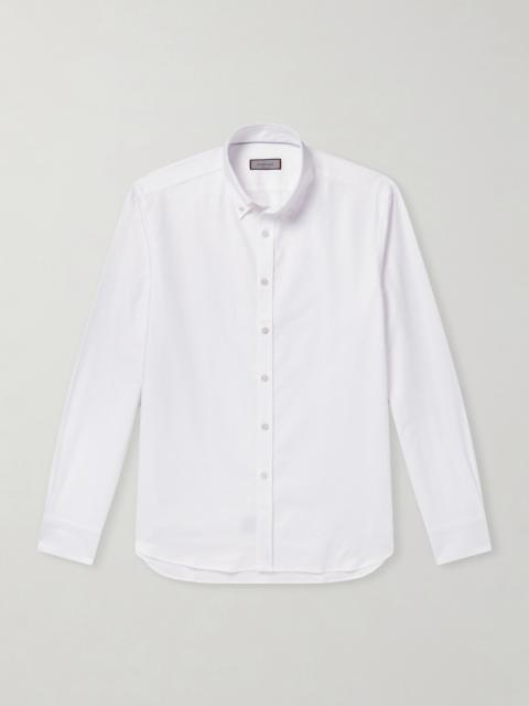 Canali Button-Down Collar Cotton-Poplin Shirt
