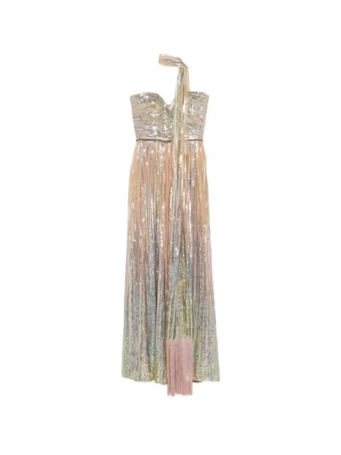 ELIE SAAB sequin tassel maxi dress (set of three)