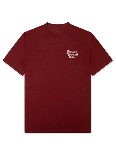 Museum of Peace & Quiet SCRIBBLE T-SHIRT - BURGANDY