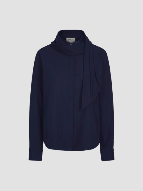 TWP Women's Sash Cotton Shirt - Midnight