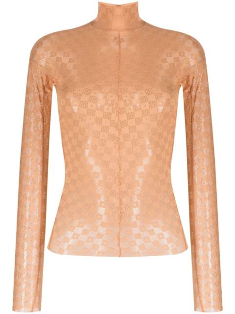 forte_forte lace-detail long-sleeved top
