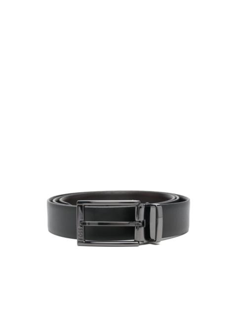 BOSS logo-buckle leather belt
