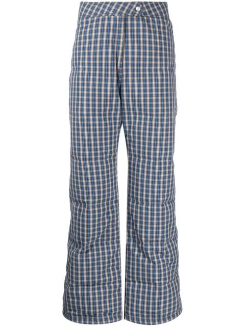wide-leg checked trousers
