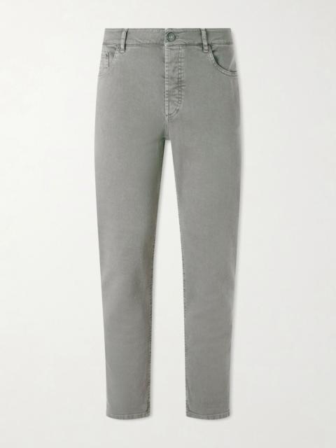 Brunello Cucinelli Slim-Fit Cotton-Blend Jeans Gray green