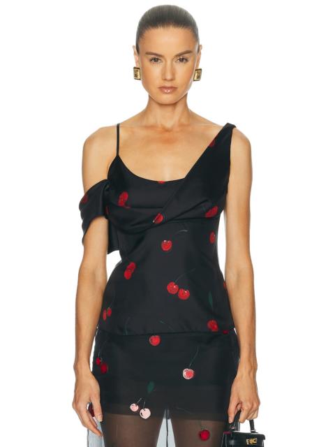 Monse Printed Silk Scarf Top