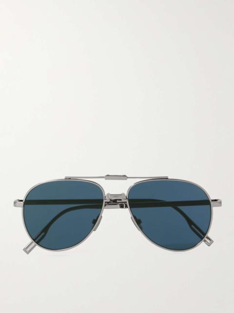 Dior Dior90 A1U Aviator-Style Silver-Tone Sunglasses