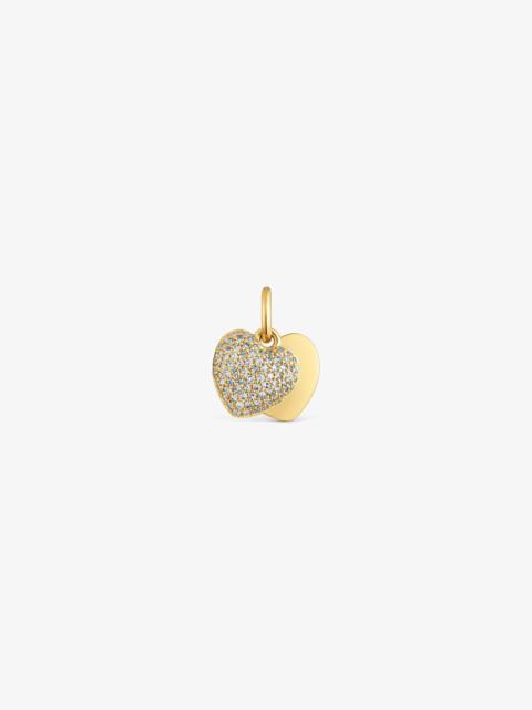 TOUS 14K solid gold double-heart Pendant with diamonds TOUS Flechazo