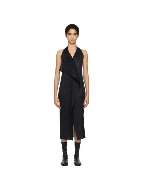 Pleats Please Issey Miyake Black Monthly Colors November Maxi Dress