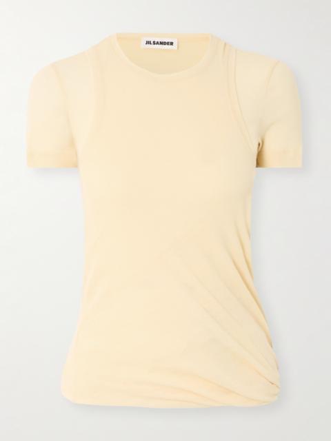 Jil Sander Layered Cotton-crepe T-shirt