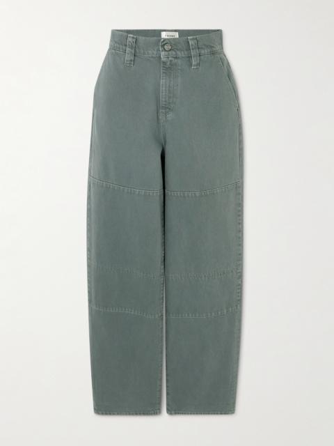 FRAME Paneled Cotton-canvas Wide-leg Pants