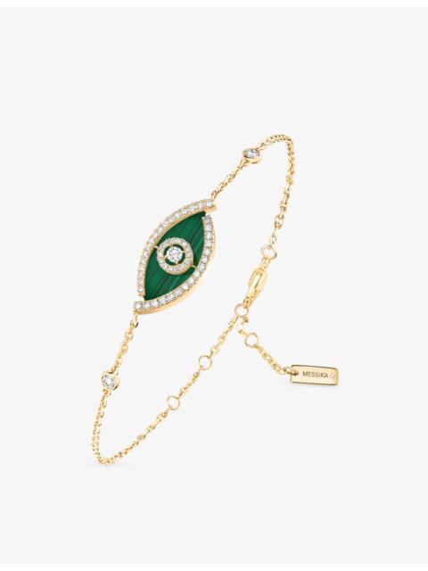 MESSIKA Lucky Eye 18ct Yellow-Gold, Malachite And 0.32ct Diamond Bracelet