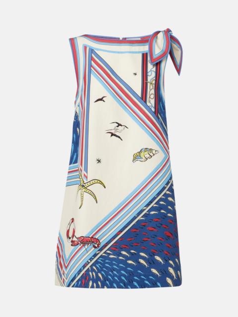ALÉMAIS Printed satin foulard minidress