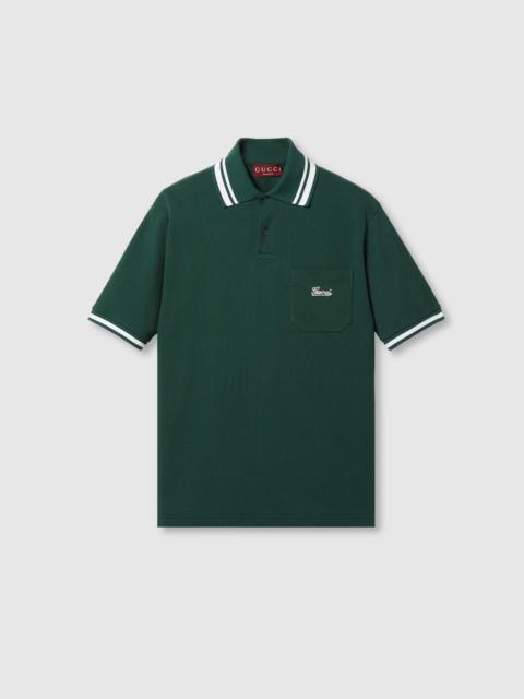 GUCCI Cotton piquet polo shirt with Web