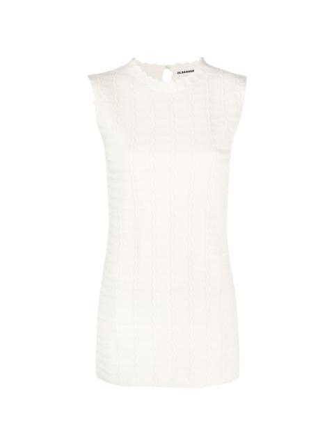 Jil Sander sleeveless zigzag-pattern sweatshirt