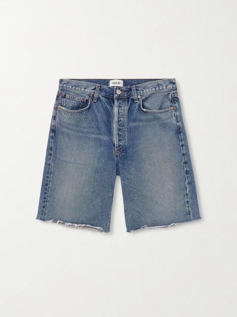 AGOLDE Anson Straight-Leg Frayed Denim Shorts
