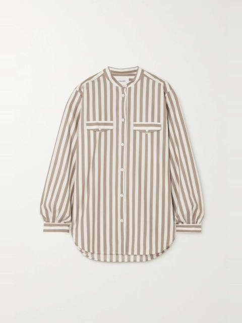 FRAME Femme striped cotton-poplin shirt