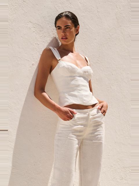 BARDOT Serafina Linen Corset Top In Ivory