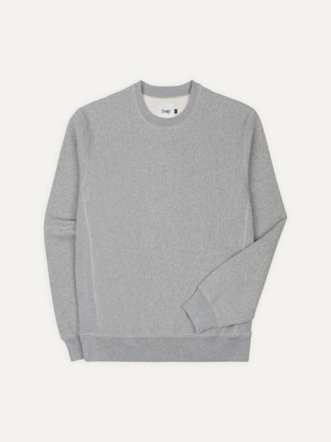 Drake's Grey Melange Cotton Reverse Weave Sweatshirt