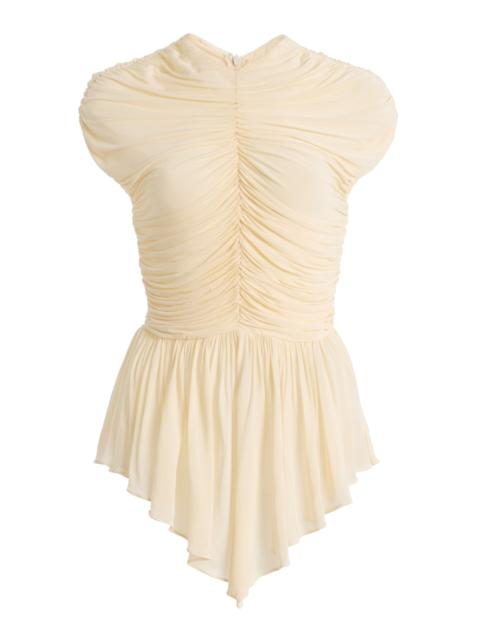 TOVE Gabor Ruffled Jersey Top white