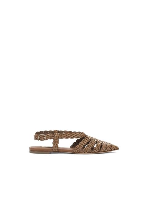 CASADEI Avenida woven leather flat pumps