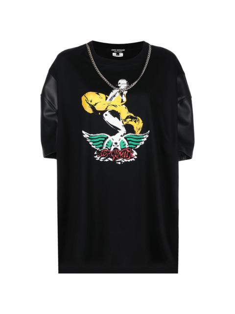 Junya Watanabe graphic-print contrast-sleeve T-shirt