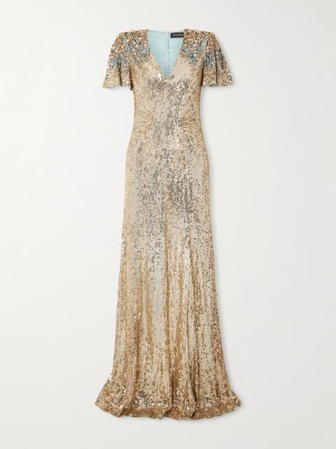 JENNY PACKHAM Manon Embellished Mesh Gown
