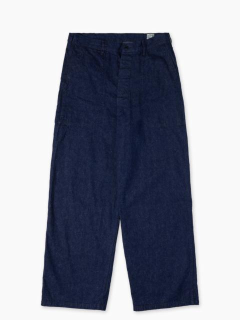 orSlow ORSLOW WWII 40S U.S. NAVY WIDE-FIT UTILITY TROUSERS INDIGO ONE WASH