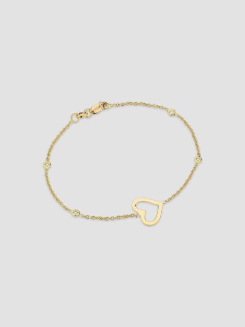 ROBERTO COIN Women's Tiny Treasures 18K Yellow Gold & 0.08 TCW Diamond Open Heart Chain Bracelet/7" - Yellow Gold