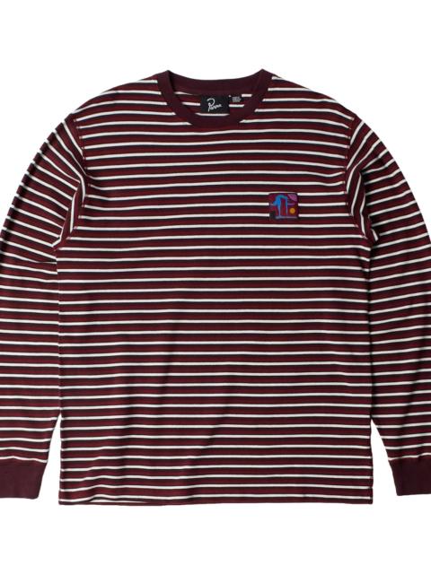 by Parra Tripped Striped Pique Long-Sleeve Tee "Dark Red" 56235