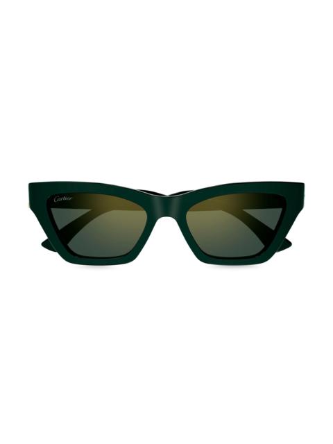 Cartier Women's Double C 53MM Cat-Eye Sunglasses - Green