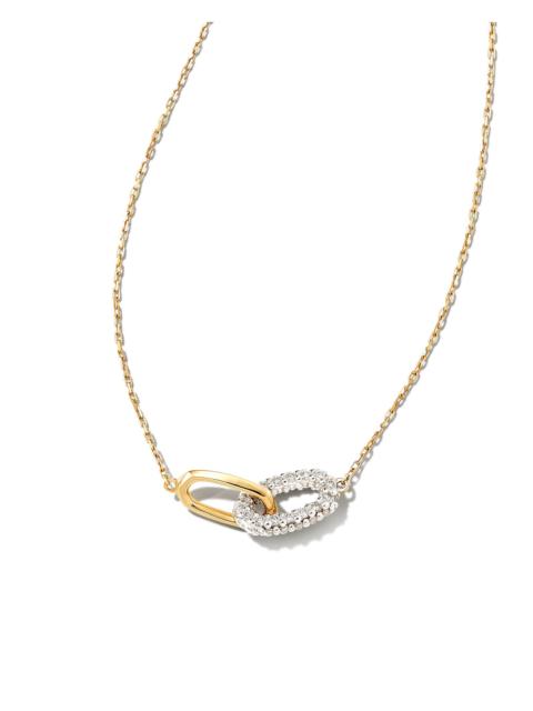 KENDRA SCOTT 0.24 ct Elisa 14k Yellow Gold Interlocking Pendant Necklace in White Diamond