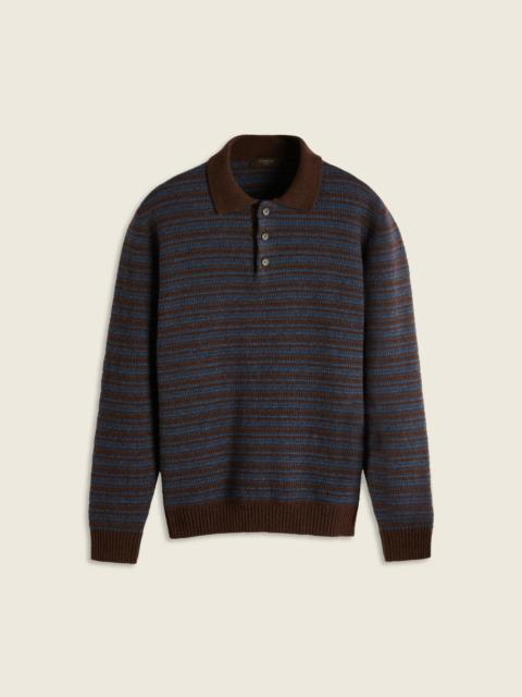 SLOWEAR Geelong wool jacquard polo shirt