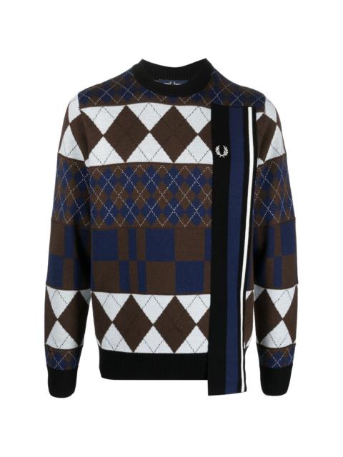 Fred Perry argyle knit jumper