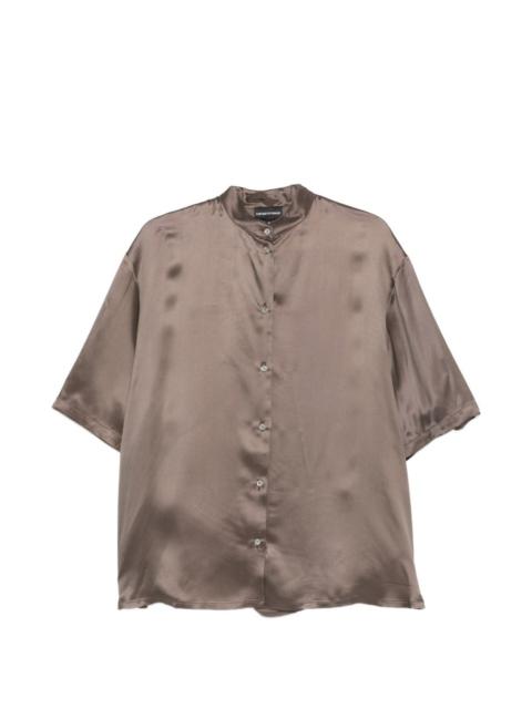 EMPORIO ARMANI short-sleeve band-collar shirt