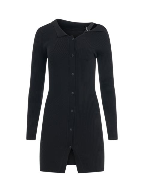 JACQUEMUS Colin Buckle Strap Knit Dress in Black
