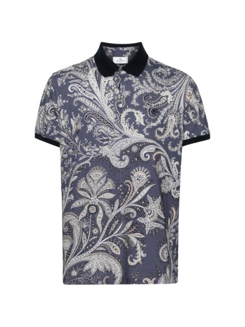 Etro paisley-print piquÃ© polo shirt