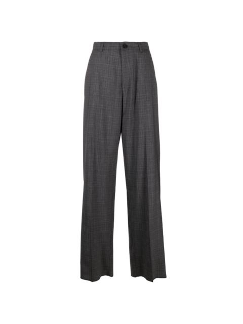 tartan-pattern tailored trousers