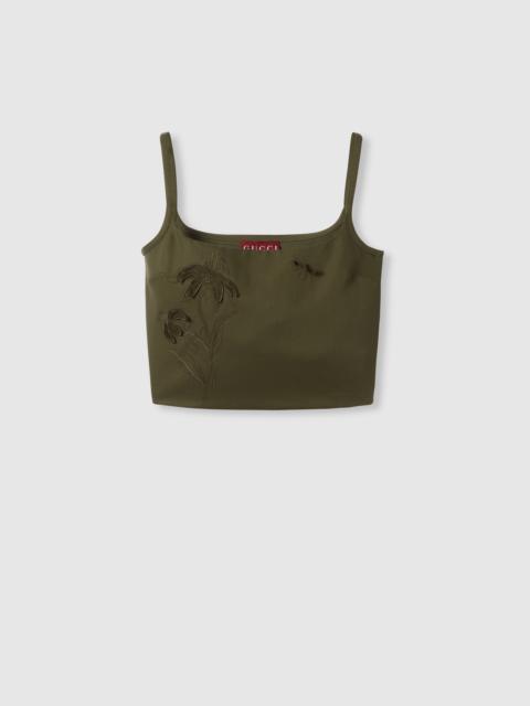 GUCCI Wool mohair top with embroidery