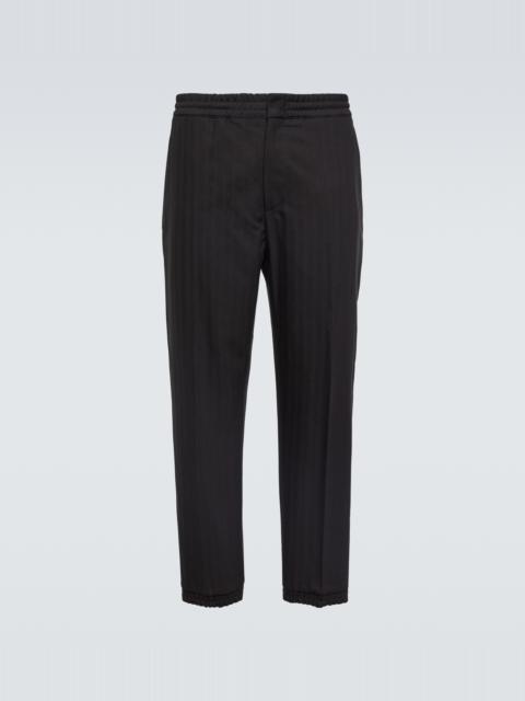 Wool and cotton tapered pants