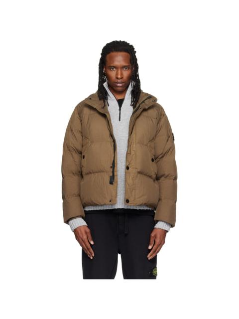 Stone Island Khaki 4100109 Crinkle Reps NY Down Jacket