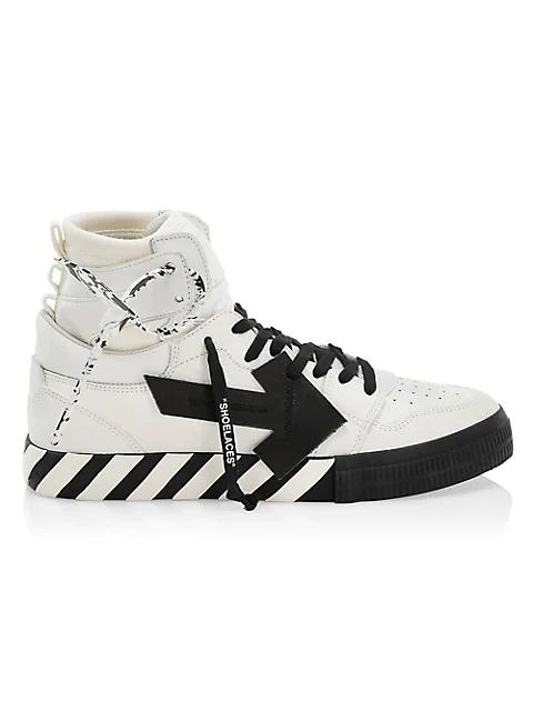 Off-White Vulcanized Leather High-Top Sneakers