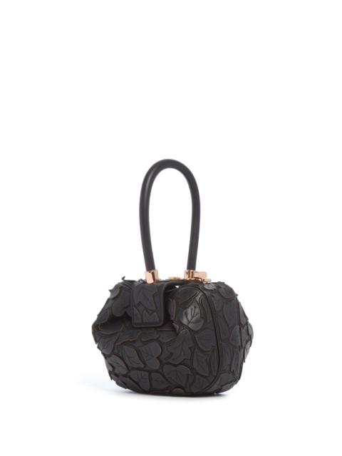 GABRIELA HEARST Demi Embroidered Leaves Bag in Black Nappa Leather