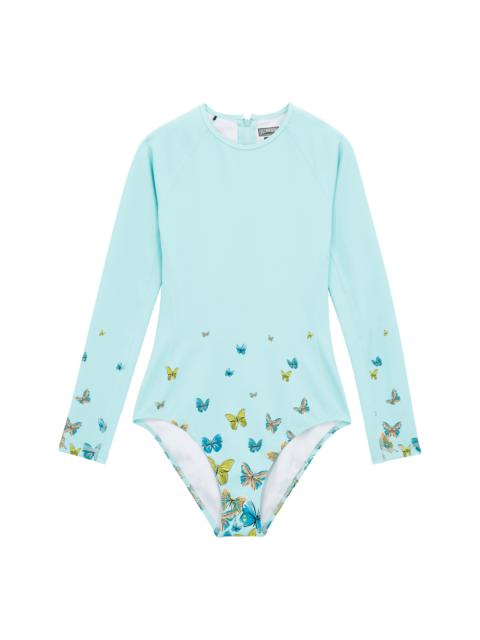 Vilebrequin Women Long Sleeves One-Piece Rashguard Butterflies