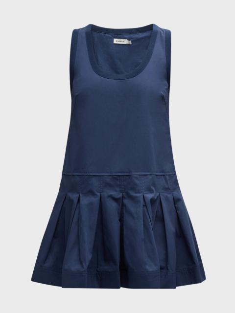 Denver Pleated Cotton Tank Mini Dress