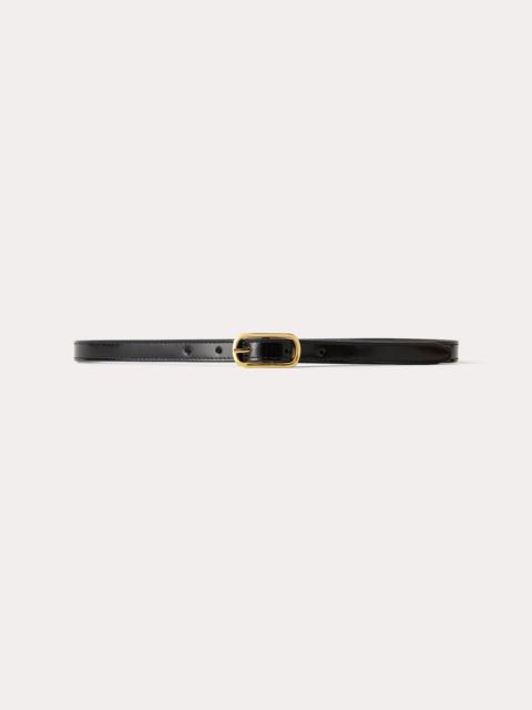TOTEME Slim oval buckle leather belt black