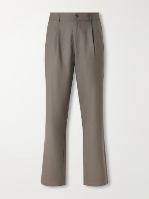 DE BONNE FACTURE One Pleat Straight-Leg Pleated Virgin Wool Trousers