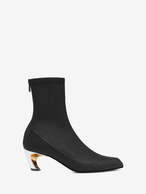 Women's Armadillo Ankle Boot in Black/silver/gold