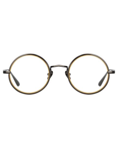 CORTINA OVAL OPTICAL FRAME IN NICKEL AND YELLOW GOLD